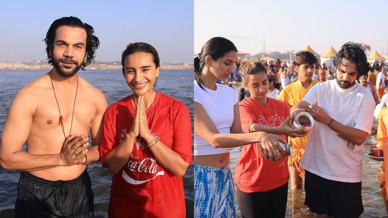 Mahakumbh 2025: Actors Rajkummar Rao, Patralekhaa take holy dip at Sangam