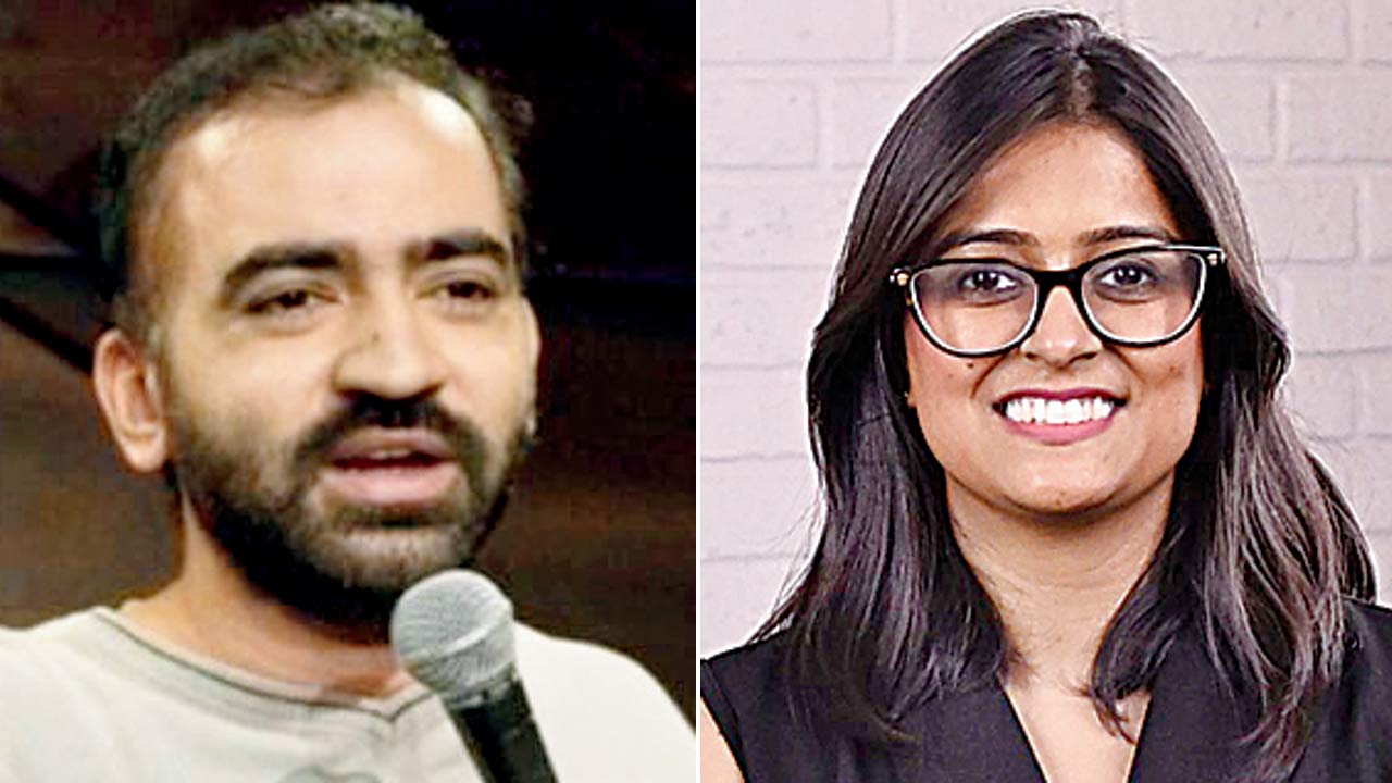 Punit Pania, comic; (right) Neeti Kochhar, founder AudStory Podcast Production