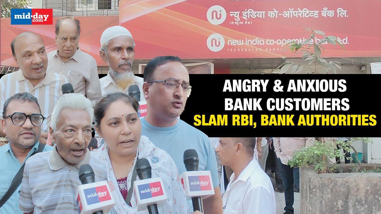 Mumbai: Angry customers outside New India Co-operative Bank demand answers