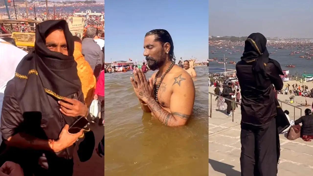 Bollywood choreographer and film director Remo D’Souza was spotted at the Maha Kumbh Mela 2025 incognito. He also shared a video in which he can be seen wearing a black traditional ensemble and covering his face with a scarf to avoid public attention. He also took a dip in the River Ganga