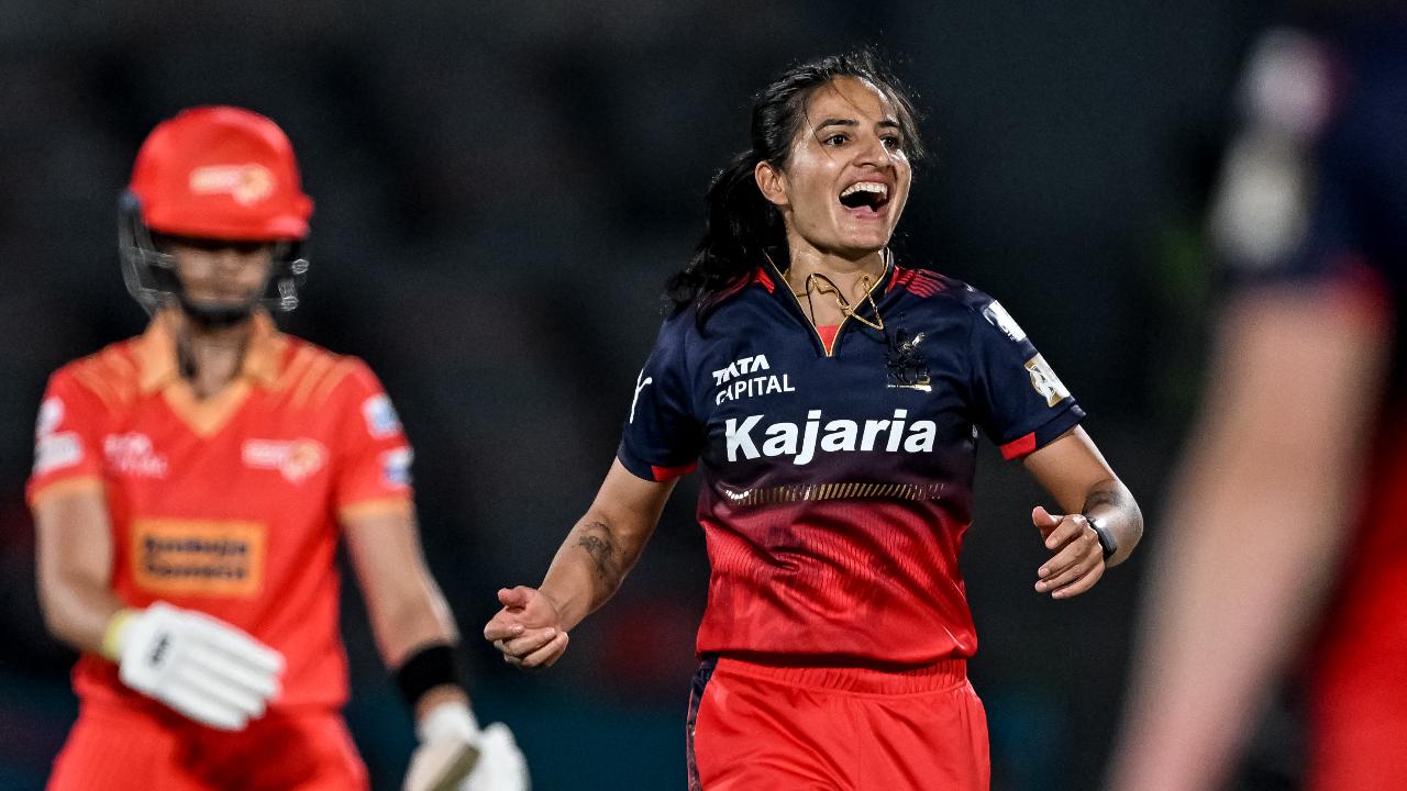 Riding on Ashleigh Gardner's unbeaten knock, Gujarat Giants posted a target of 202 runs for the loss of five wickets. Renuka Singh alone bagged two wickets for the RCB. Kanika Ahuja, Georgia Wareham and Prema Rawat registered one wicket each to their names