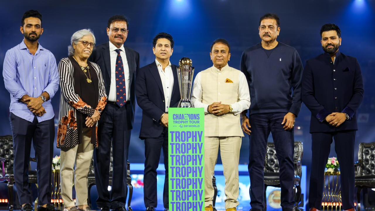A standout moment during the Mumbai leg was the Trophy’s appearance at Wankhede Stadium on January 19, as the stadium celebrated its 50th anniversary. The event featured India’s captain, Rohit Sharma, posing with the trophy alongside former captains Dilip Vengsarkar, Ravi Shastri, and Ajinkya Rahane, along with cricketing legends such as Sunil Gavaskar, Sachin Tendulkar, and Diana Edulji, all of whom are ICC Hall of Famers