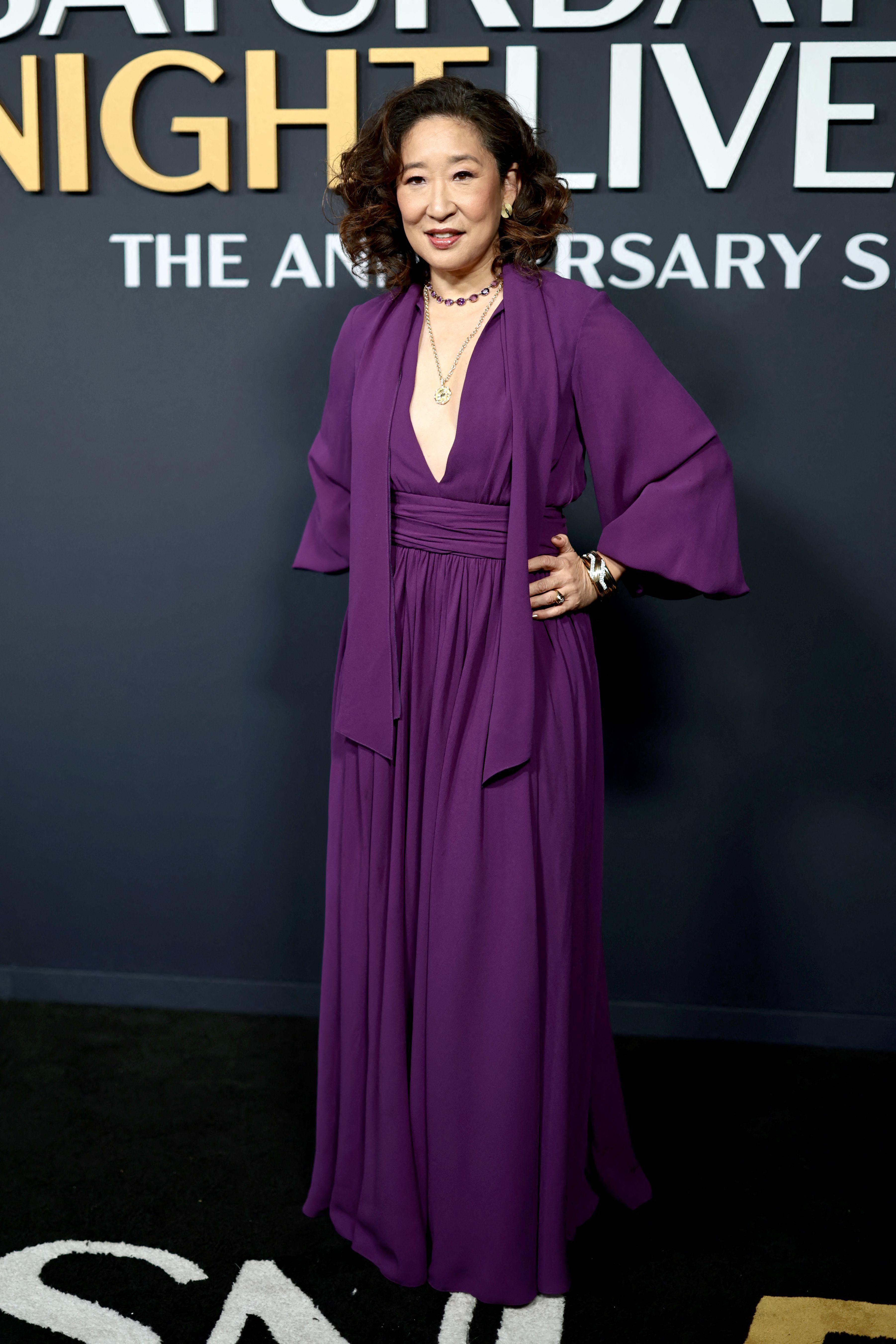 Actress Sandra Oh attends SNL50: The Anniversary Special on February 16, 2025 in New York City