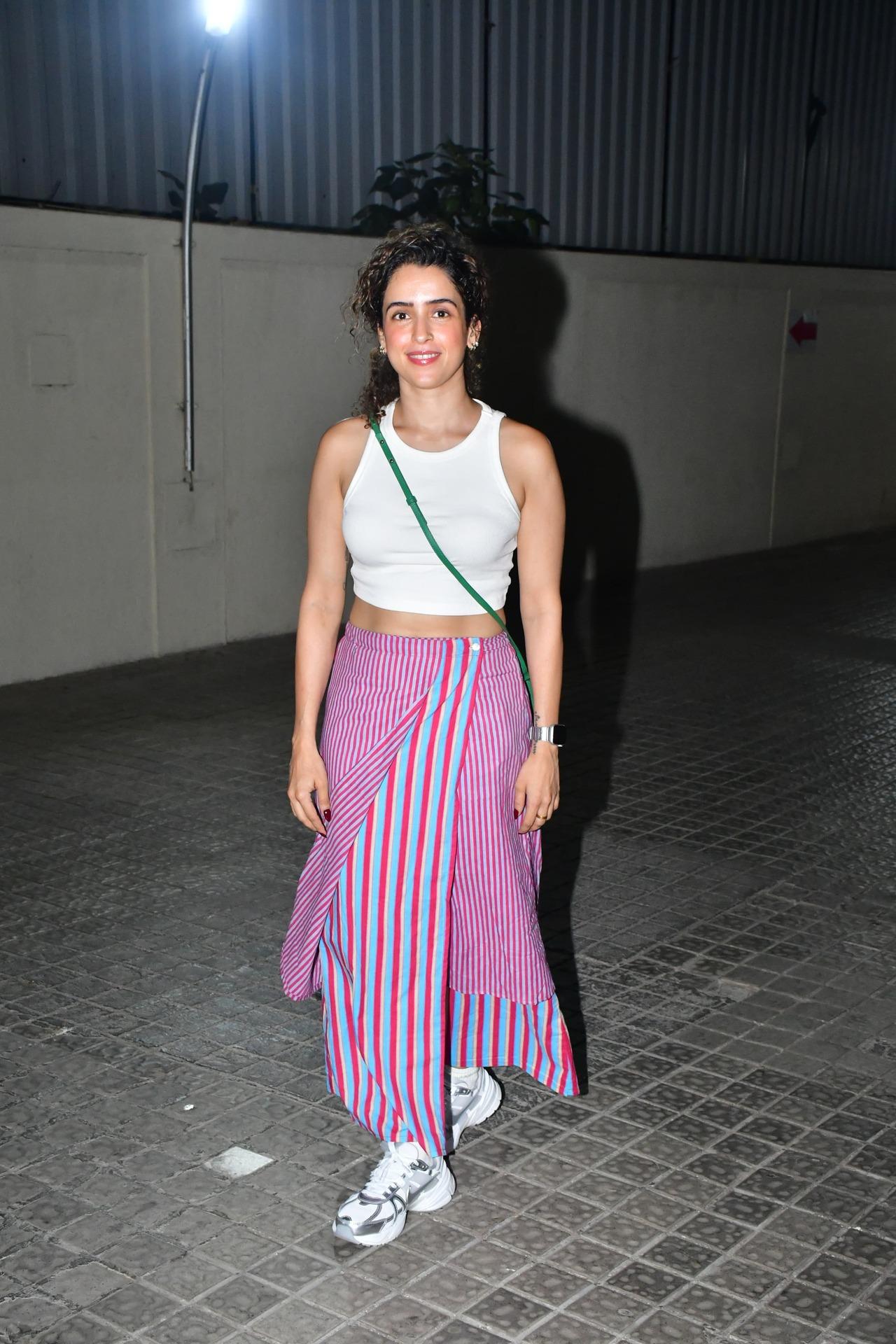 Sanya Malhotra, who is basking in the success of her film Mrs was spotted in a chic outfit.