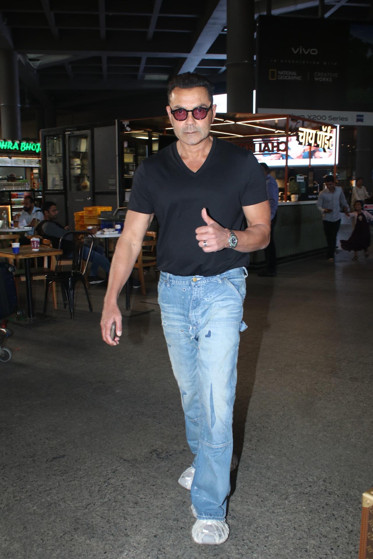 Bobby Deol looked charming as always in his casual avatar.
