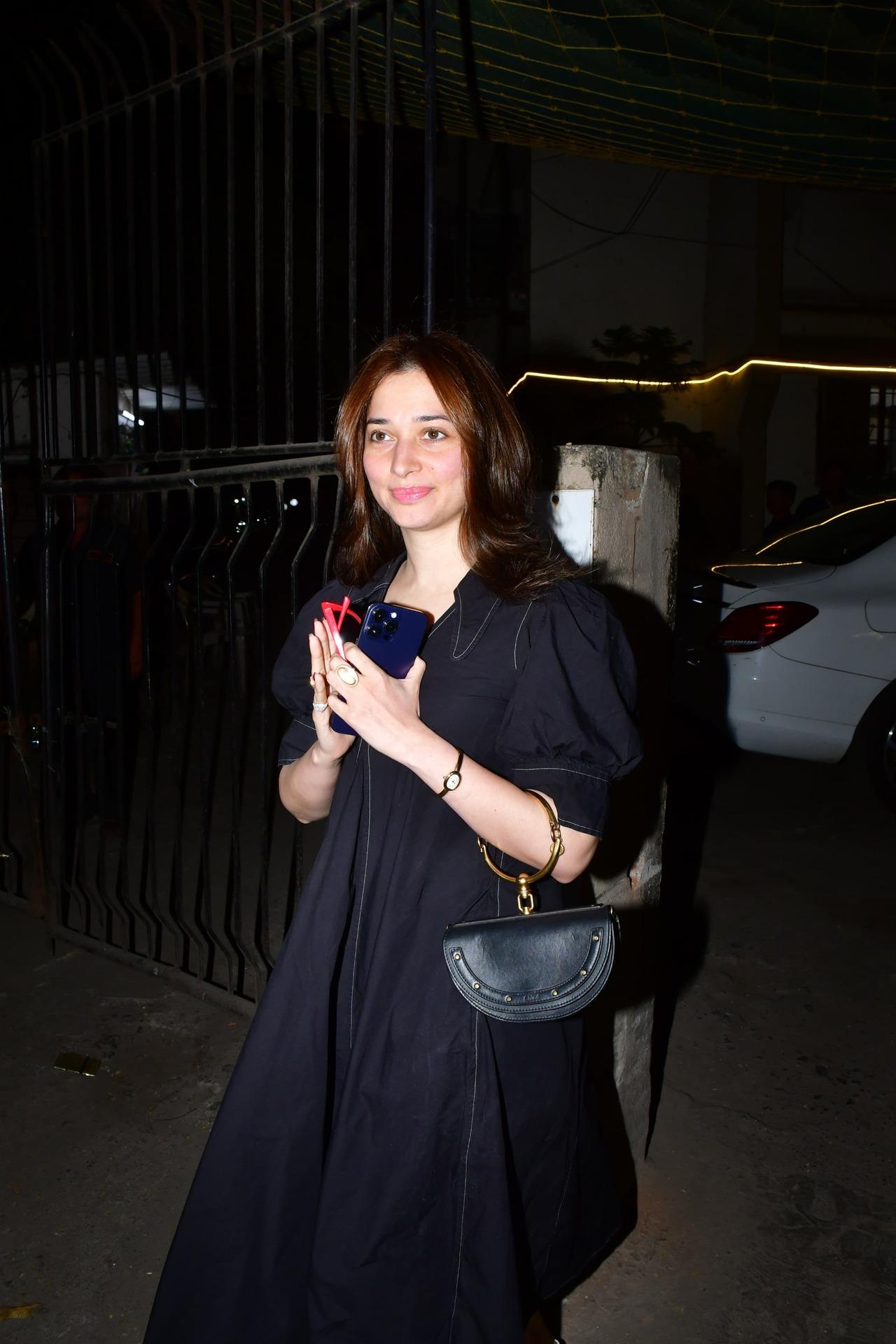 Tamannaah Bhatia weaved magic in a black outfit as she stepped out post a salon session.