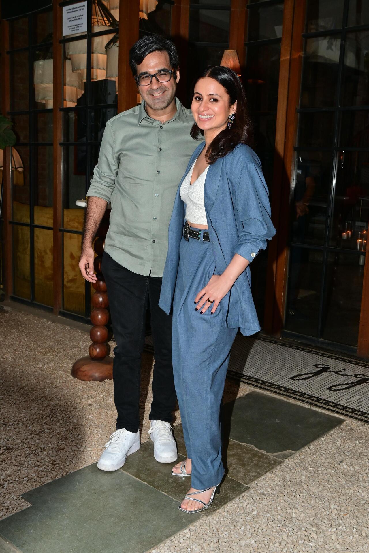 OTT queen Rasika Dugal was spotted at a restaurant with husband Mukul Chadda.