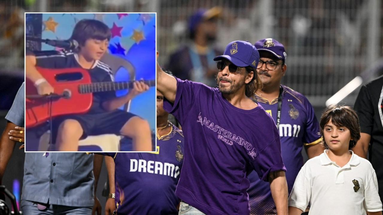 A viral video shows Shah Rukh Khan’s younger son AbRam Khan crooning to Bruno Mars and Lady Gaga’s song Die With a Smile while strumming his guitar. Read more