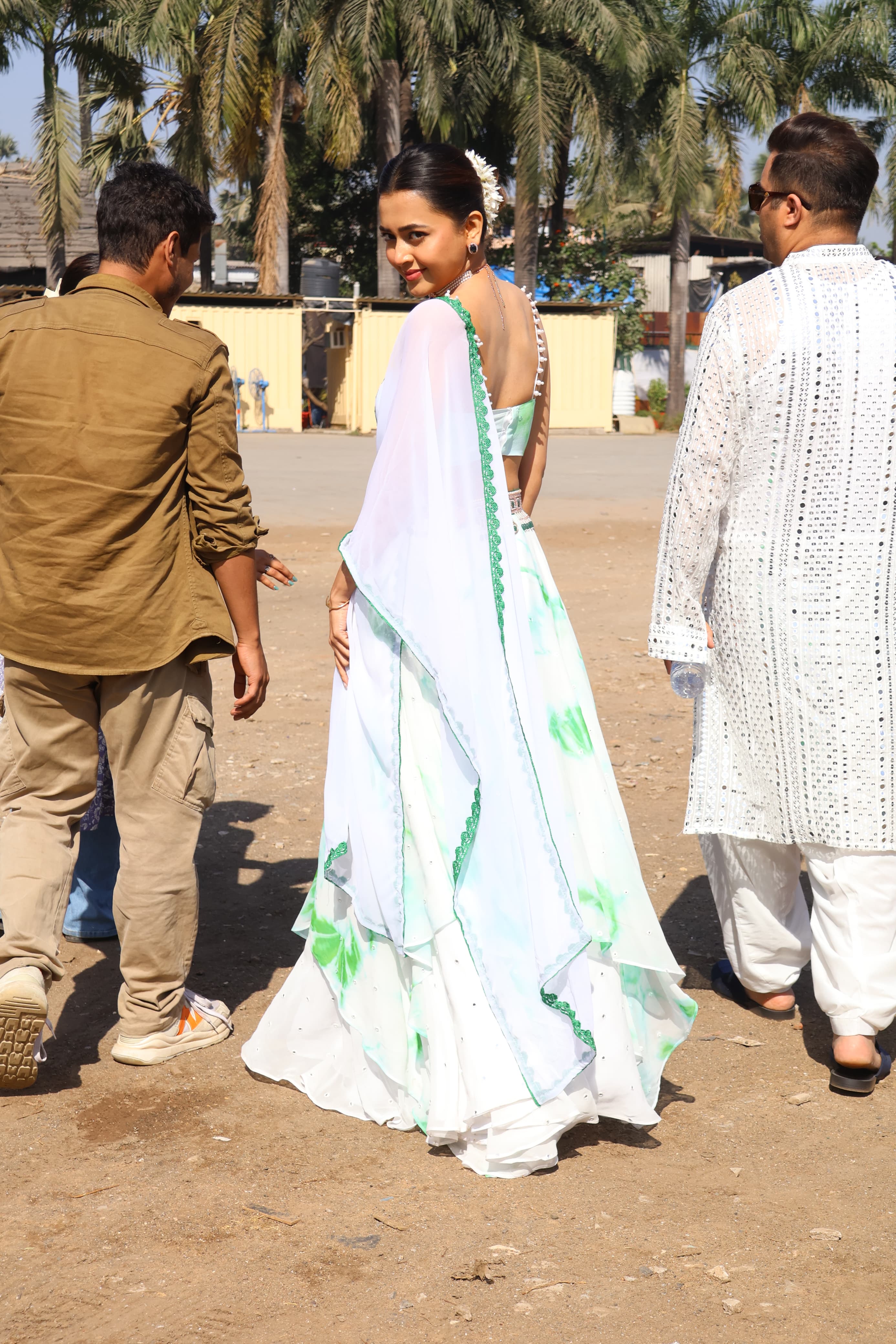 Popular TV actress Tejasswi Prakash was spotted on location at the shoot for Celebrity Masterchef in Mumbai today