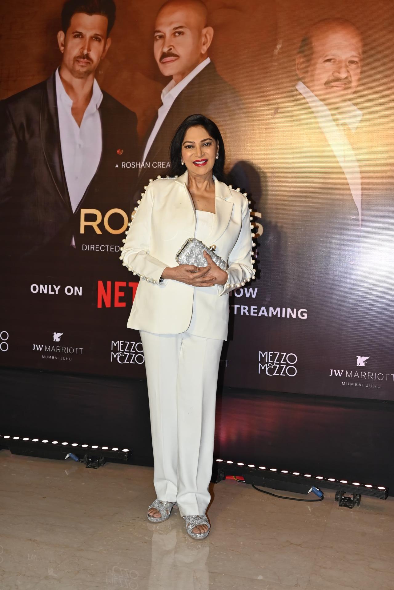 Simi Garewal flaunts her infectious smile as she arrives dressed in an all-white outfit