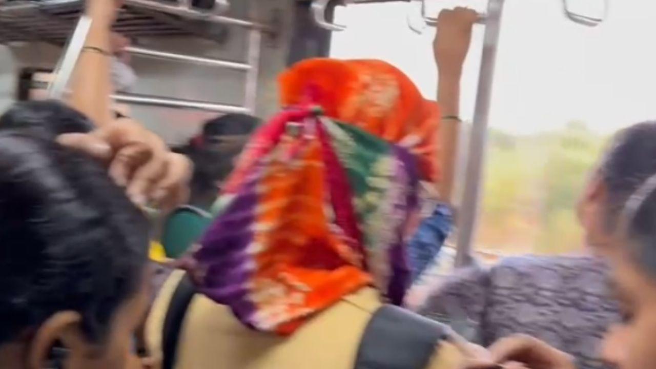 Jumping into moving train
Women literally jump into the train to secure a seat or at least a space to stand. Those familiar with the tricks of boarding manage to squeeze in, while novices struggle at doorways blocked by passengers preparing to alight at upcoming stations. The journey offers a vivid glimpse into a “commute to hell,” where every trip reminds passengers of the razor-thin line between a safe arrival and a tragic mishap. (Pic/Dipti Singh)
