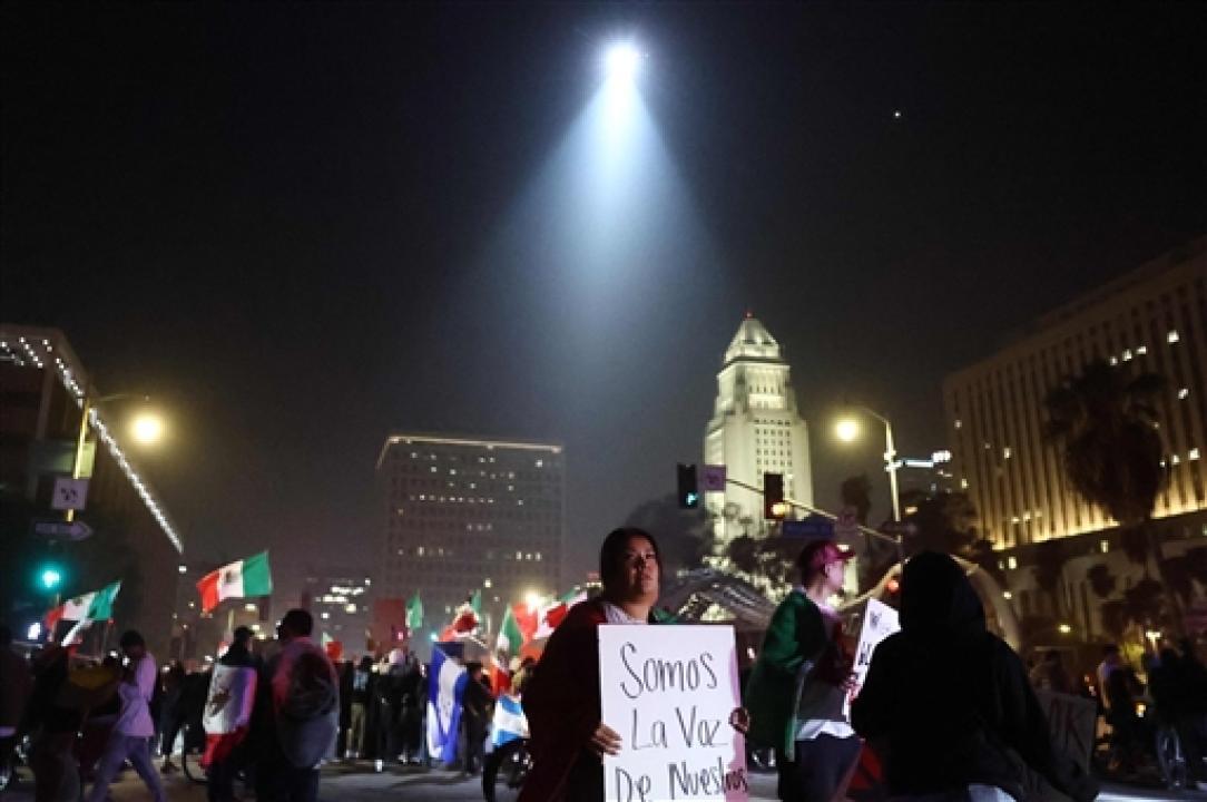 IN PHOTOS: Thousands take to LA streets in anti-Trump immigration protest