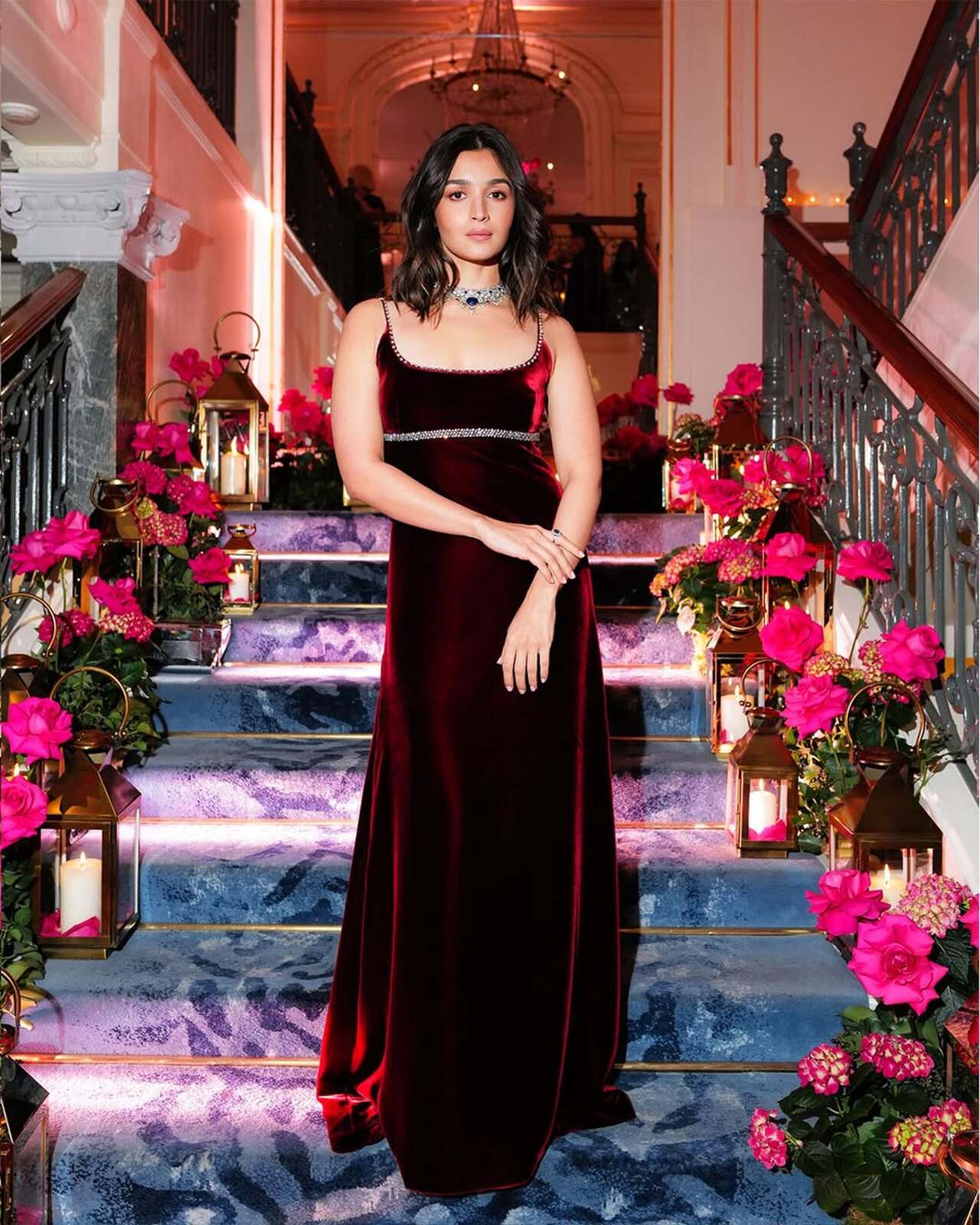 Alia Bhatt inspired a regal look in this velvet gown, perfect for a fancy evening.