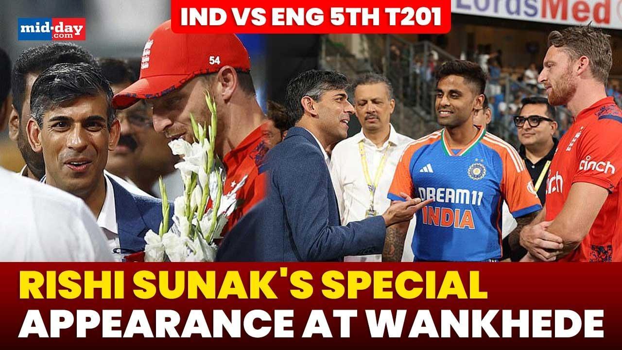 IND Vs ENG 5th T201: Rishi Sunak makes special appearance at Wankhede