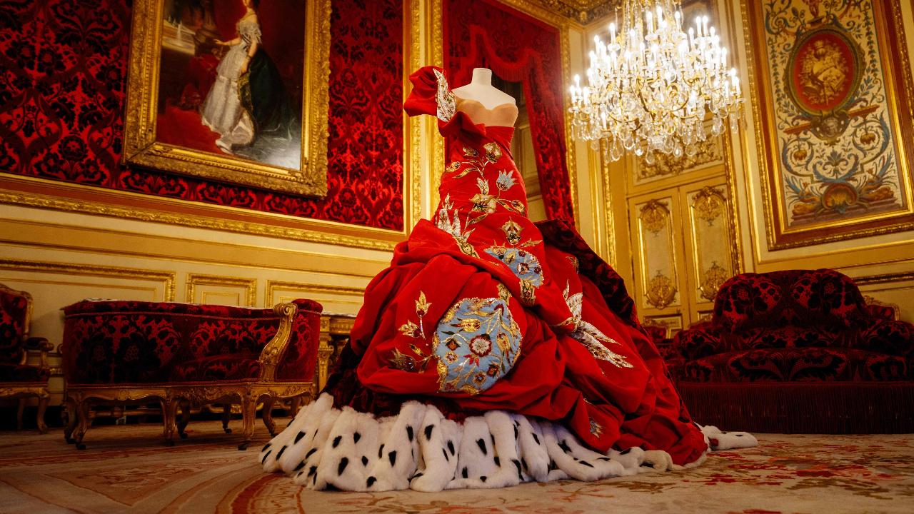 A dress created by John Galliano for Christian Dior fashion house from the Haute Couture 2005 collection