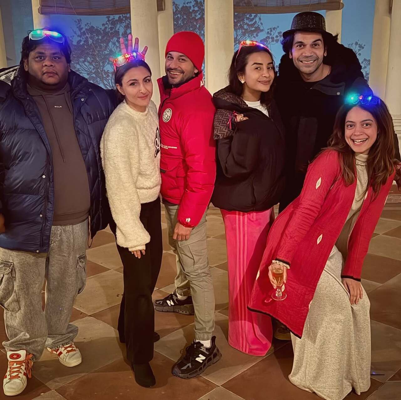 They were joined for a winter night by Rajkummar Rao and Patralekhaa. 