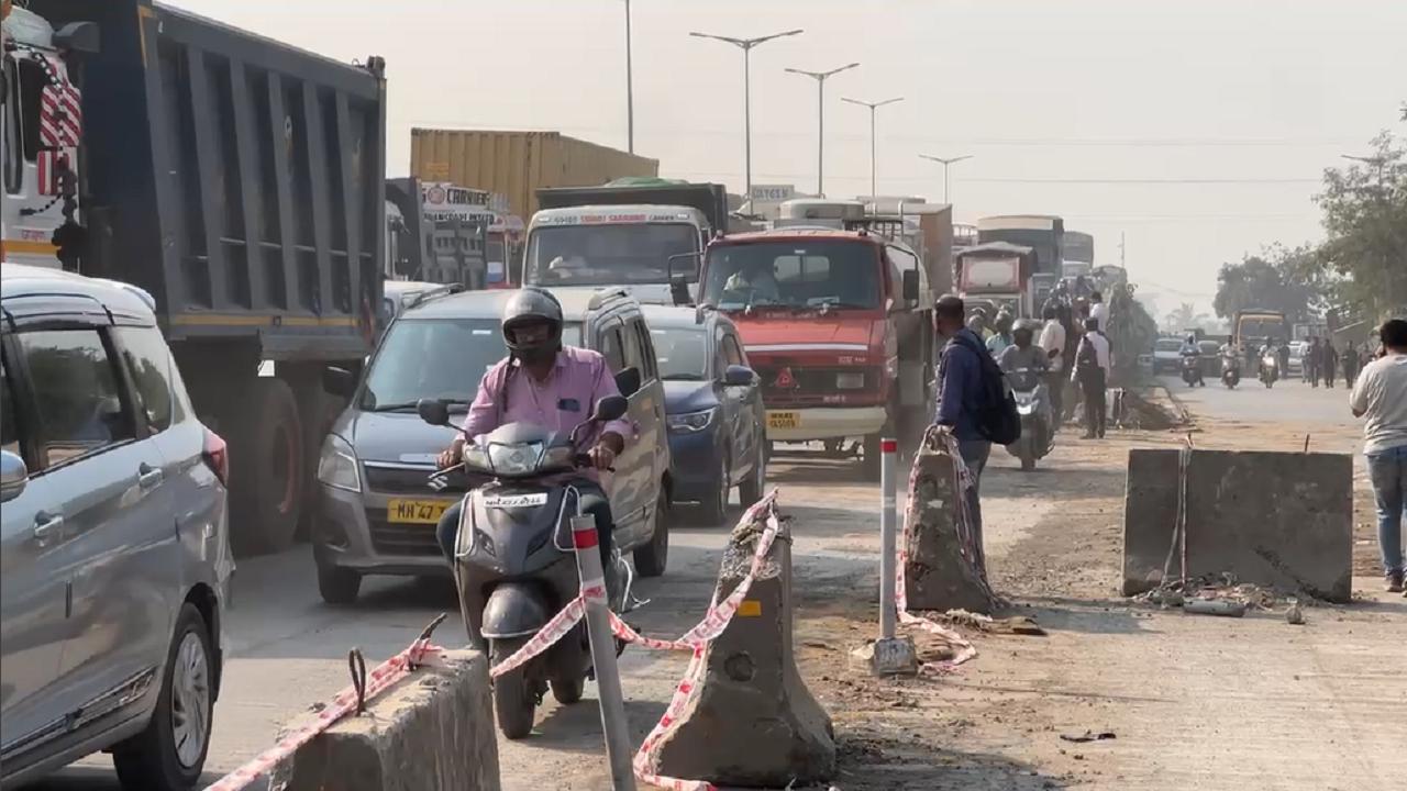 Massive traffic jam on Mumbai-Ahmedabad highway after truck accident near Naigaon; watch video