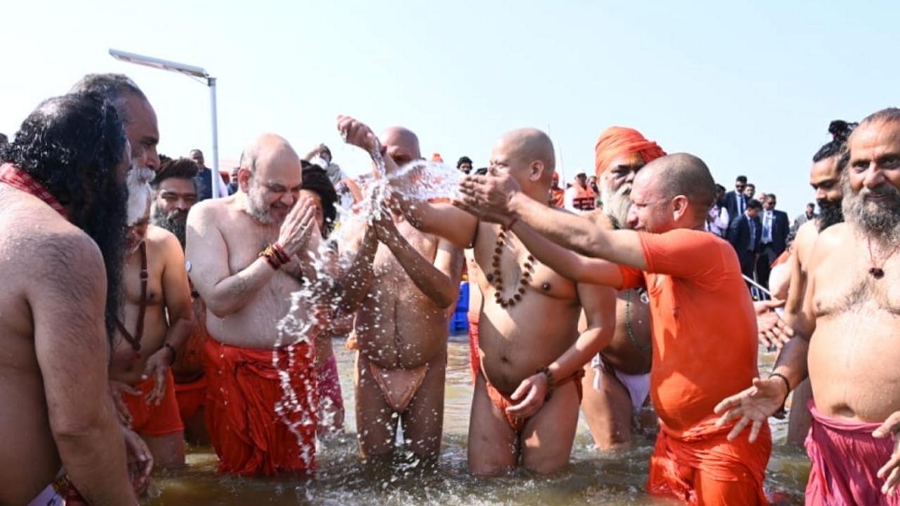 According to the state government, over 53.29 lakh people had taken the holy bath at the Maha Kumbh on Monday by 10 am