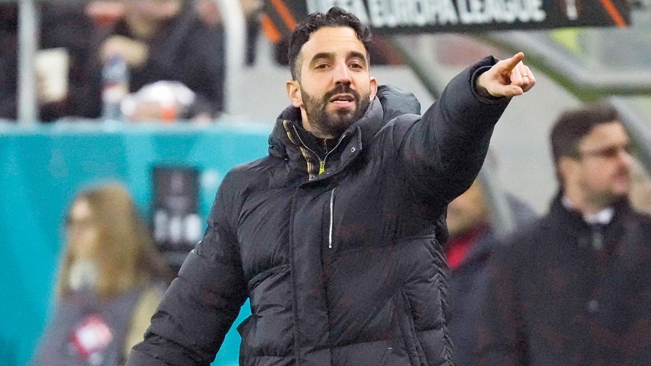Ruben Amorim instructing Utd on Wednesday. PIC/Getty Images
