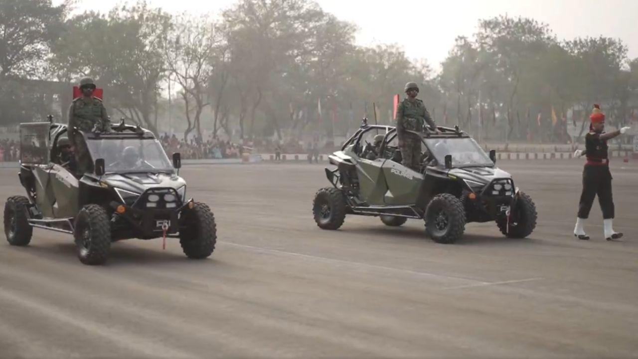 The Indian Army's all terrain vehicles (ATV) during the rehearsal
The Indian Army has a stronger connection with citizens nationwide by rotating the Army Day Parade across different cities. The parade was traditionally held in Delhi but began rotating to various cities in 2023, starting with Bengaluru, followed by Lucknow in 2024