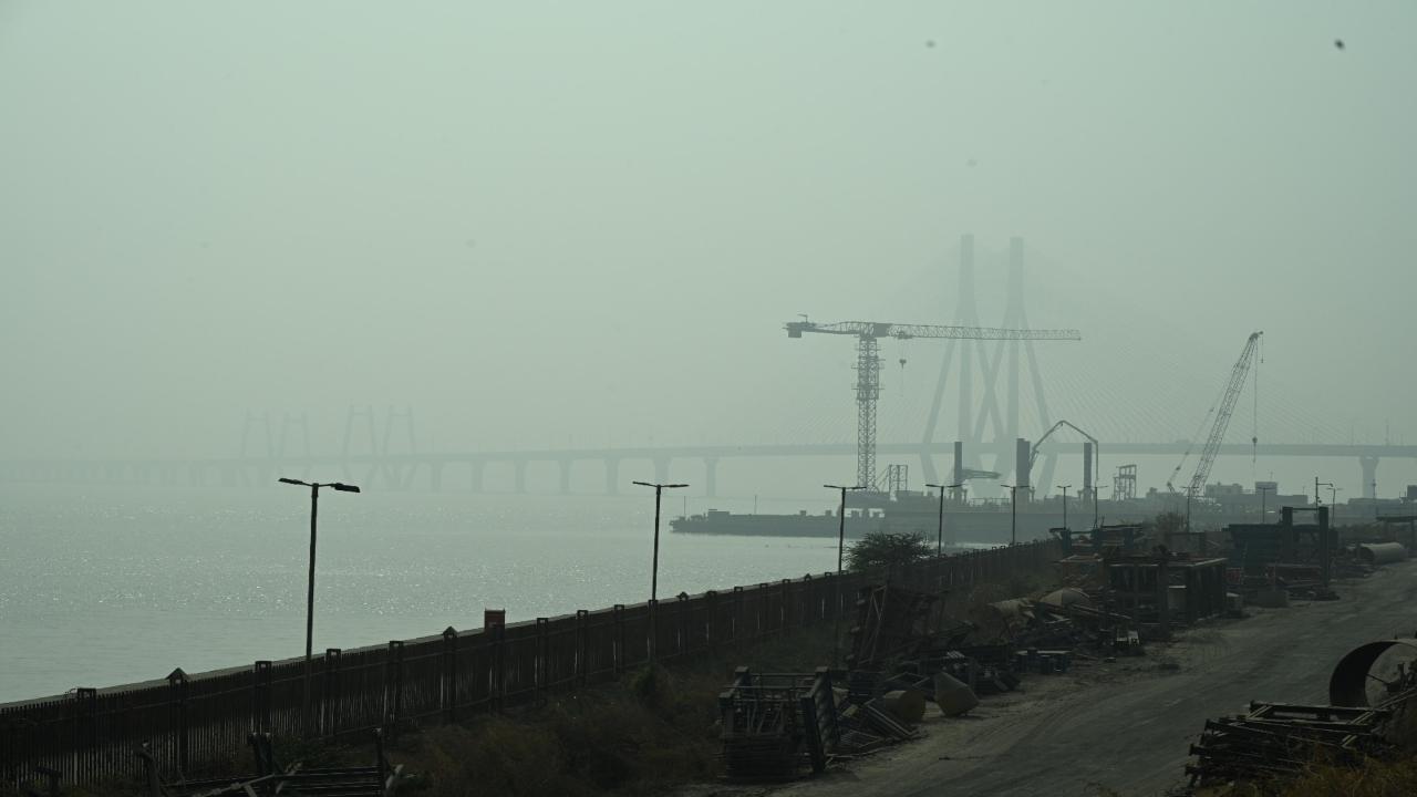 IN PHOTOS: Haze blankets sea link, highrises in Mumbai on Wednesday