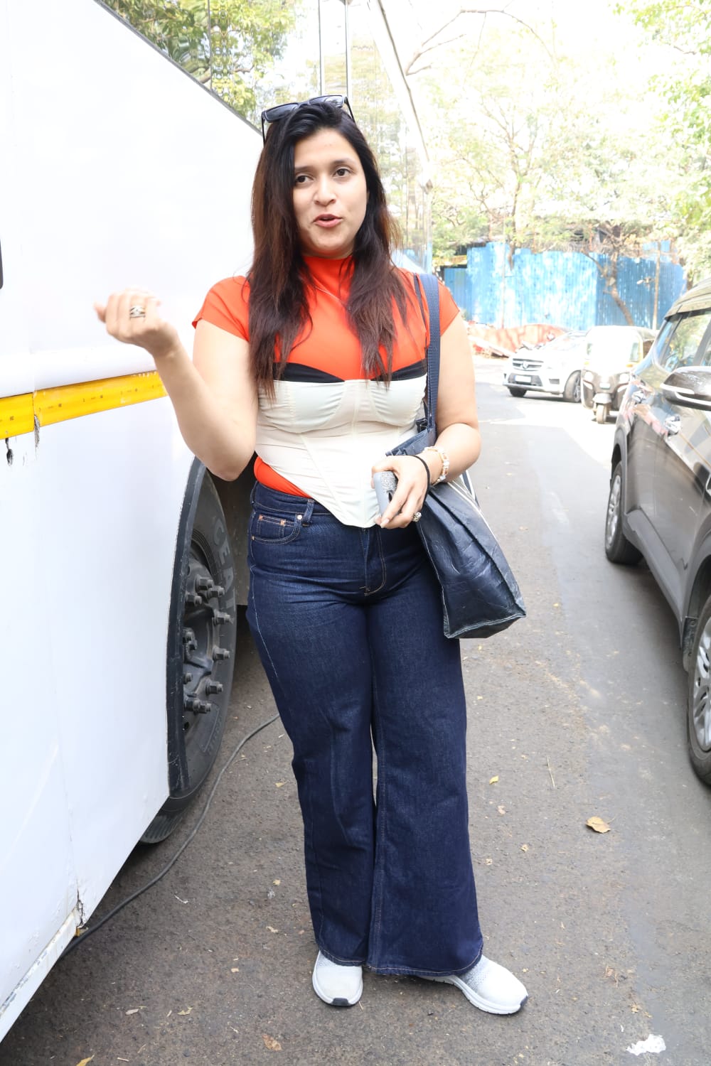 Mannara Chopra was also clicked as she went to shoot for the finale episode