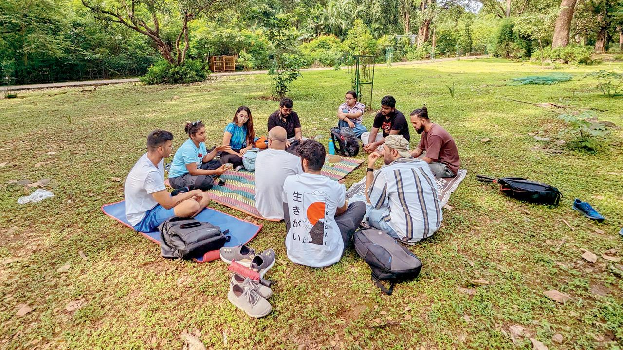 Members gather at the park in Borivli 