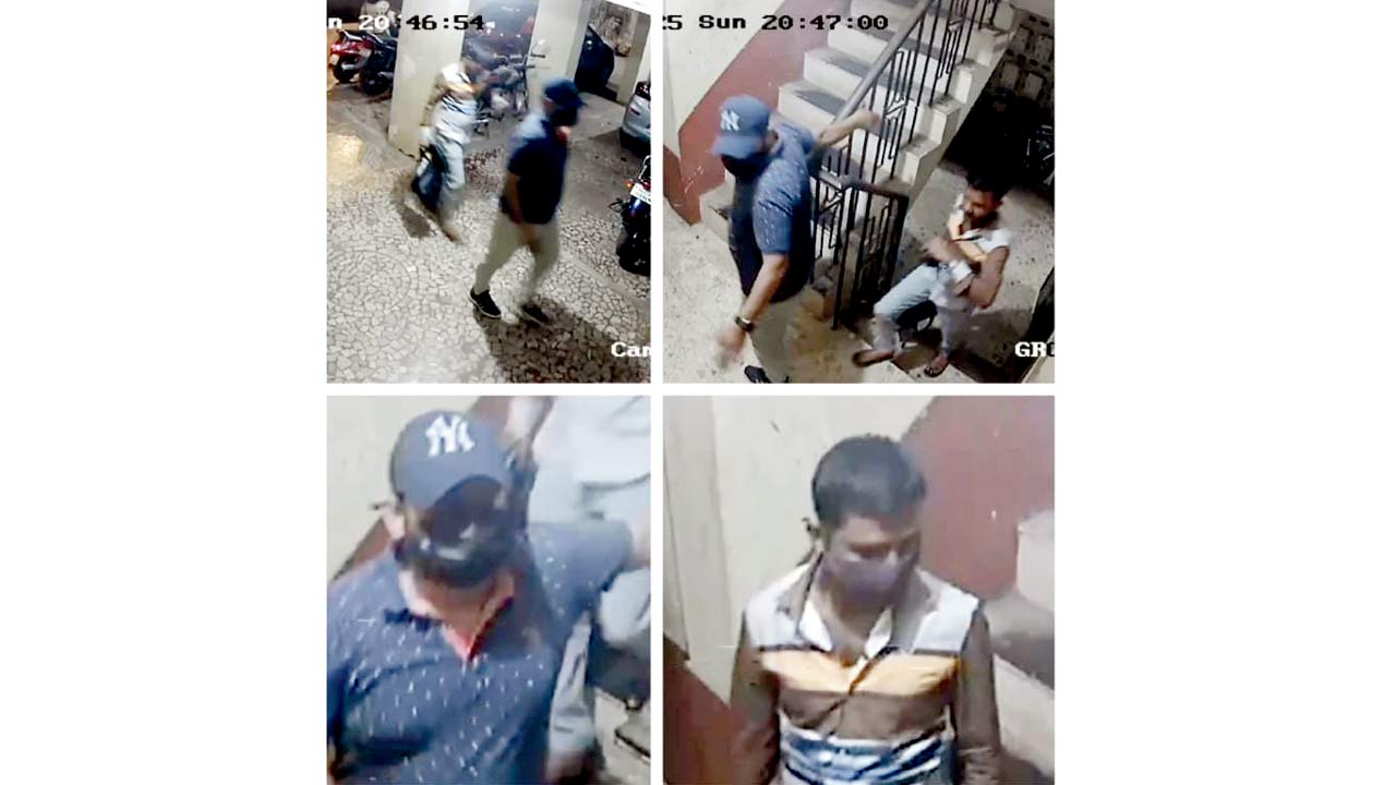 A screengrab of CCTV footage of the duo from the Kamla Park society