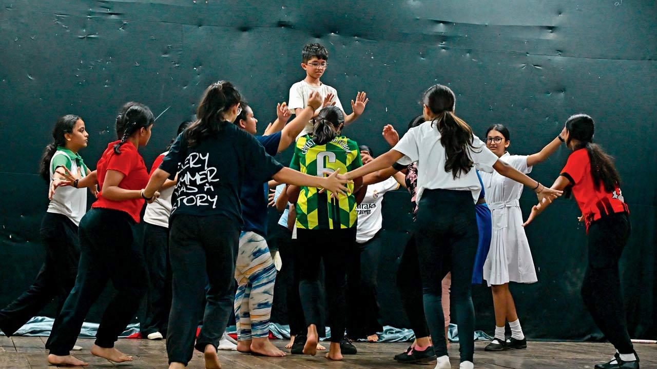 Students rehearse for the upcoming centenary celebrations