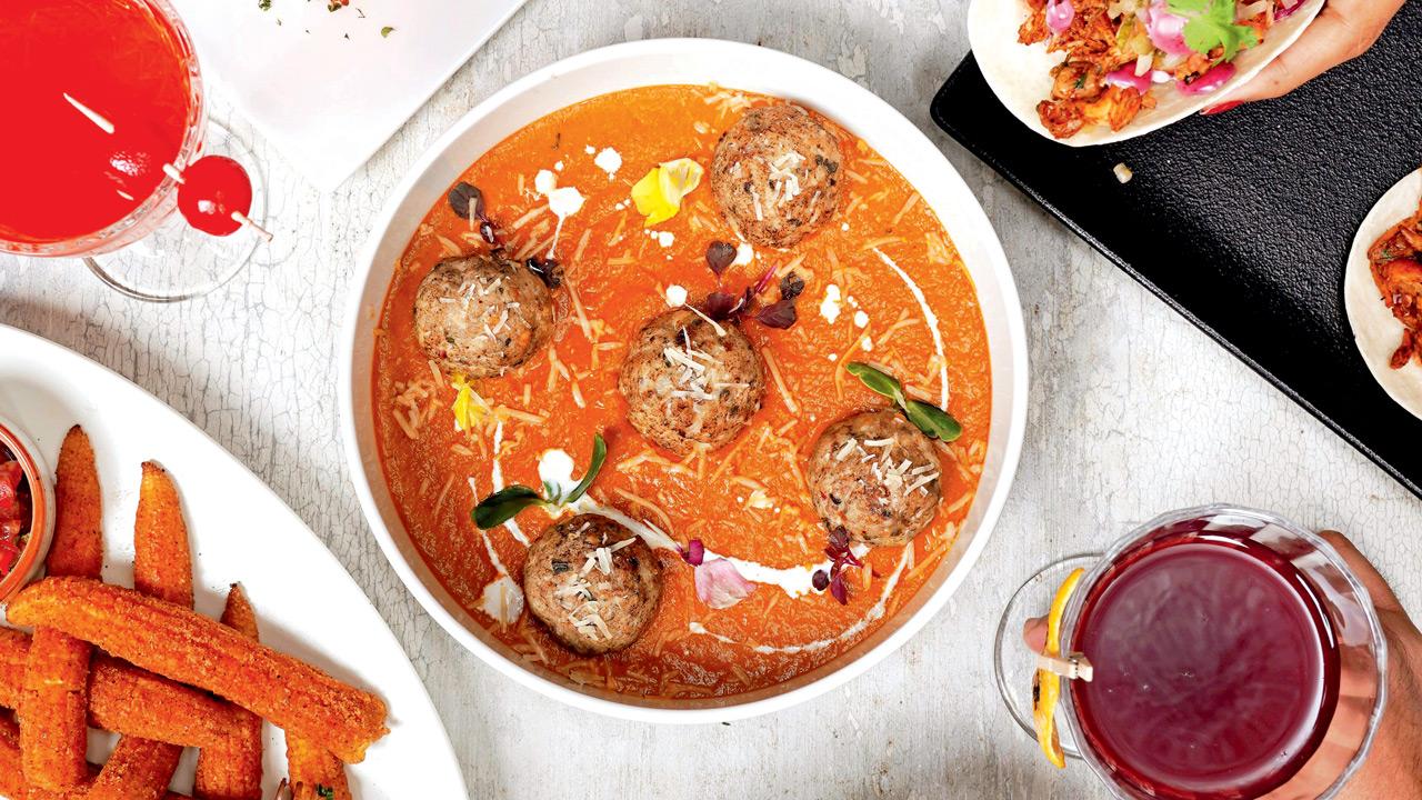 Chicken meatballs in smoky strawberry chipotle