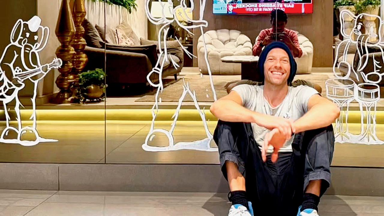 Chris Martin arrives in Mumbai. PICS COURTESY/INSTAGRAM