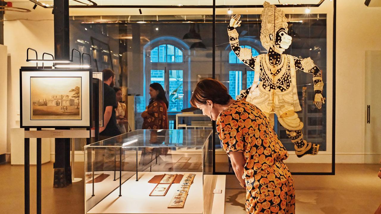 A visitor at the exhibition