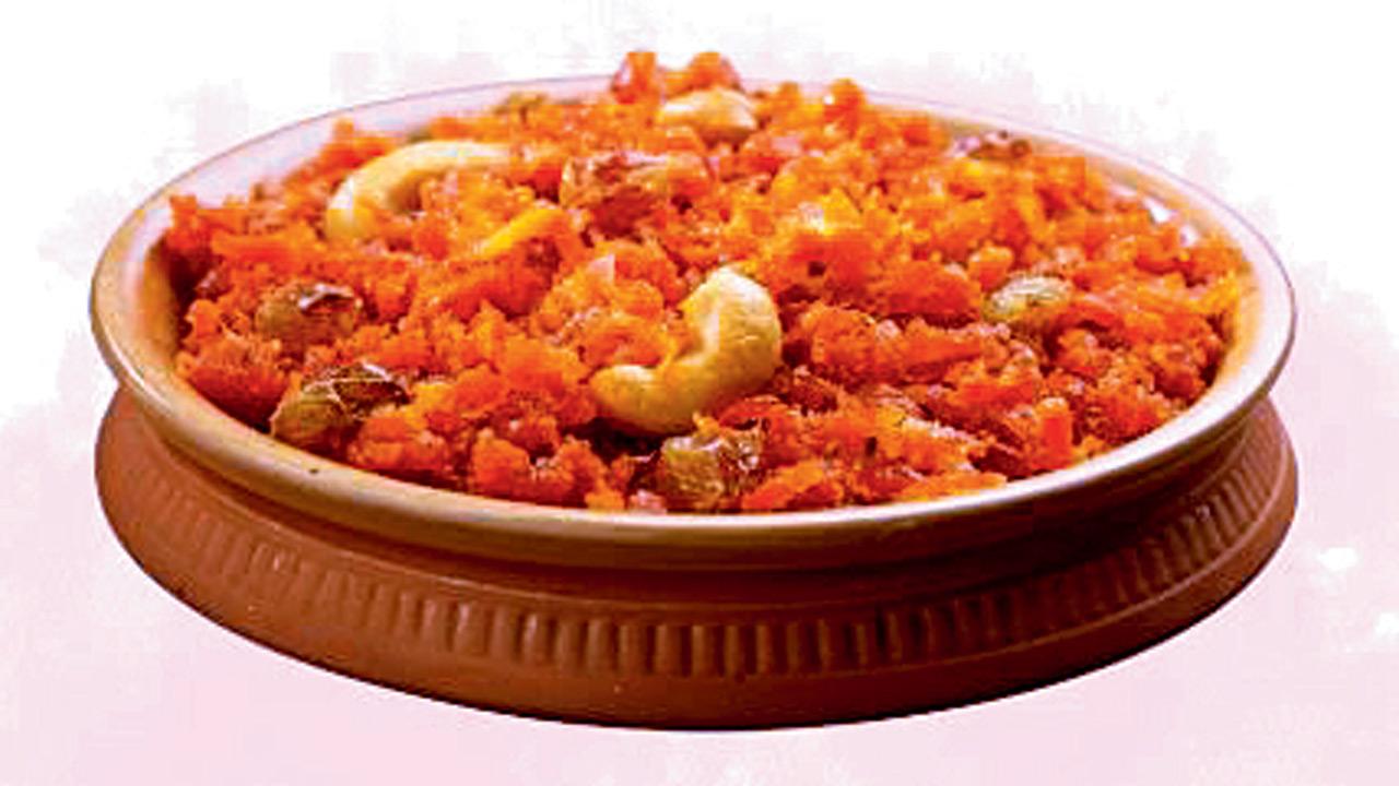 A bowl of gajar halwa 