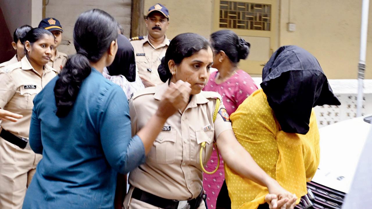 Valentina Ganesh Kumari and Taniya Xasatova alias Tazagul Khasatova were arrested by the police on Tuesday. Pics/Ashish Raje