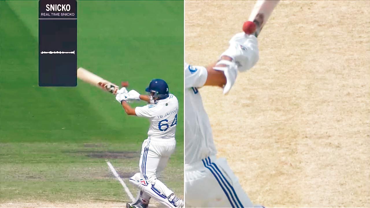 A screengrab of Yashasvi Jaiswal’s dismissal shows no spike on the Snickometer as the ball passes his bat during the fourth Test at the Melbourne Cricket Ground