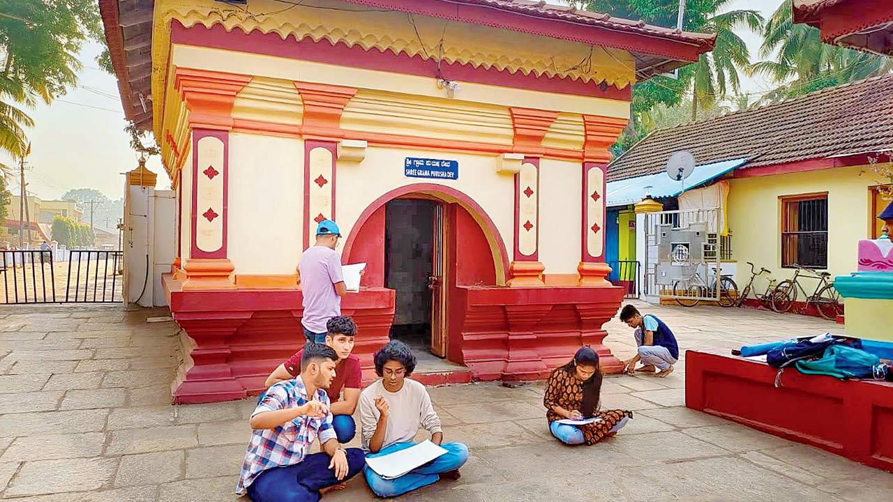 An on-site research session at the temple in Awarsa 