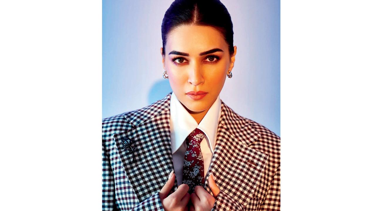 Kriti Sanon wears a sharp menswear-inspired suit with a slim tie