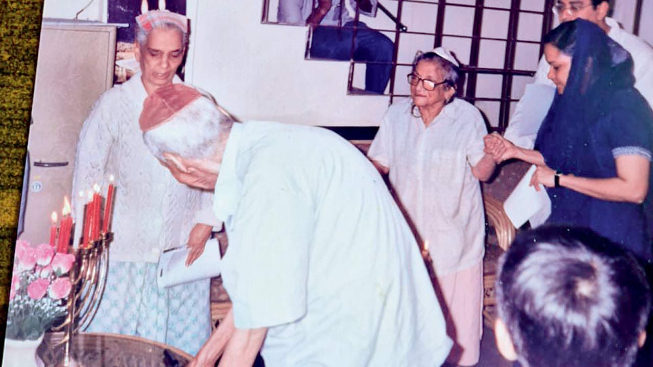 Hanukkah at Bayiti: (Third from left) 1920s-30s Hindi actress Susan Solomon, whose screen name was Firoza, spent her last days in this home for the aged