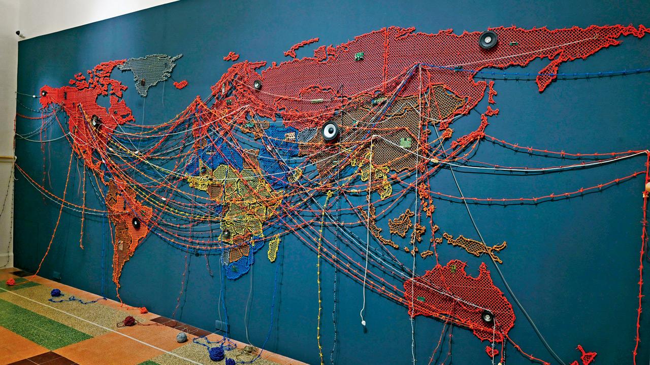 Woven Chronicle by Saini Kallat, (2011–19) from the collection of Kiran Nadar Museum of Art, New Delhi