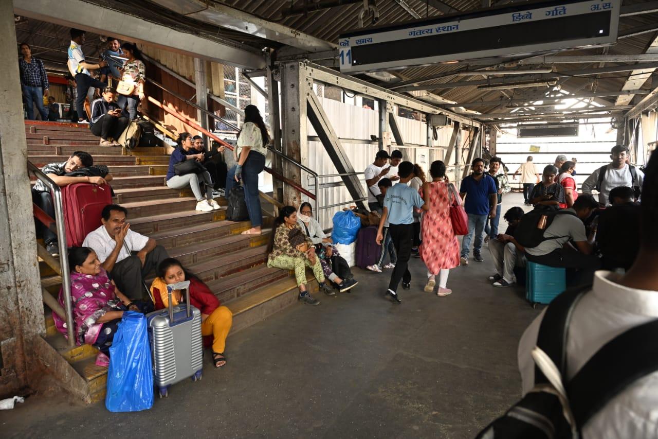 Many government employees, teachers and students could not reach for the Republic Day functions on time due to disruption of the local trains services on the Central Railway network, officials said