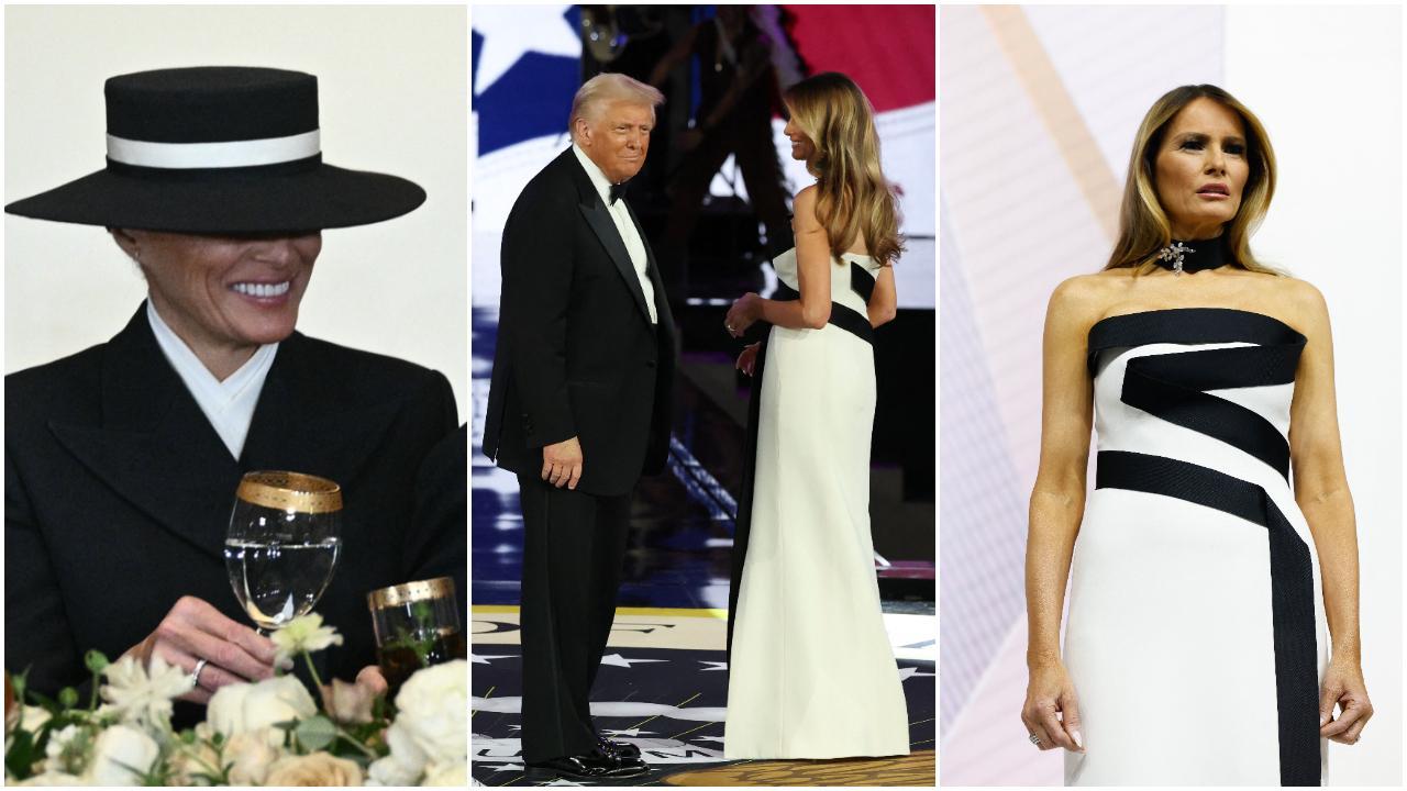 Melania Trump made her return to Washington in a sharply tailored outfit. Photos and Text Courtesy: AFP