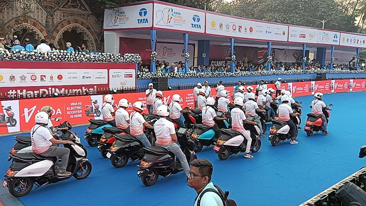 A group of bike riders present at the event, adding energy and enthusiasm to the atmosphere