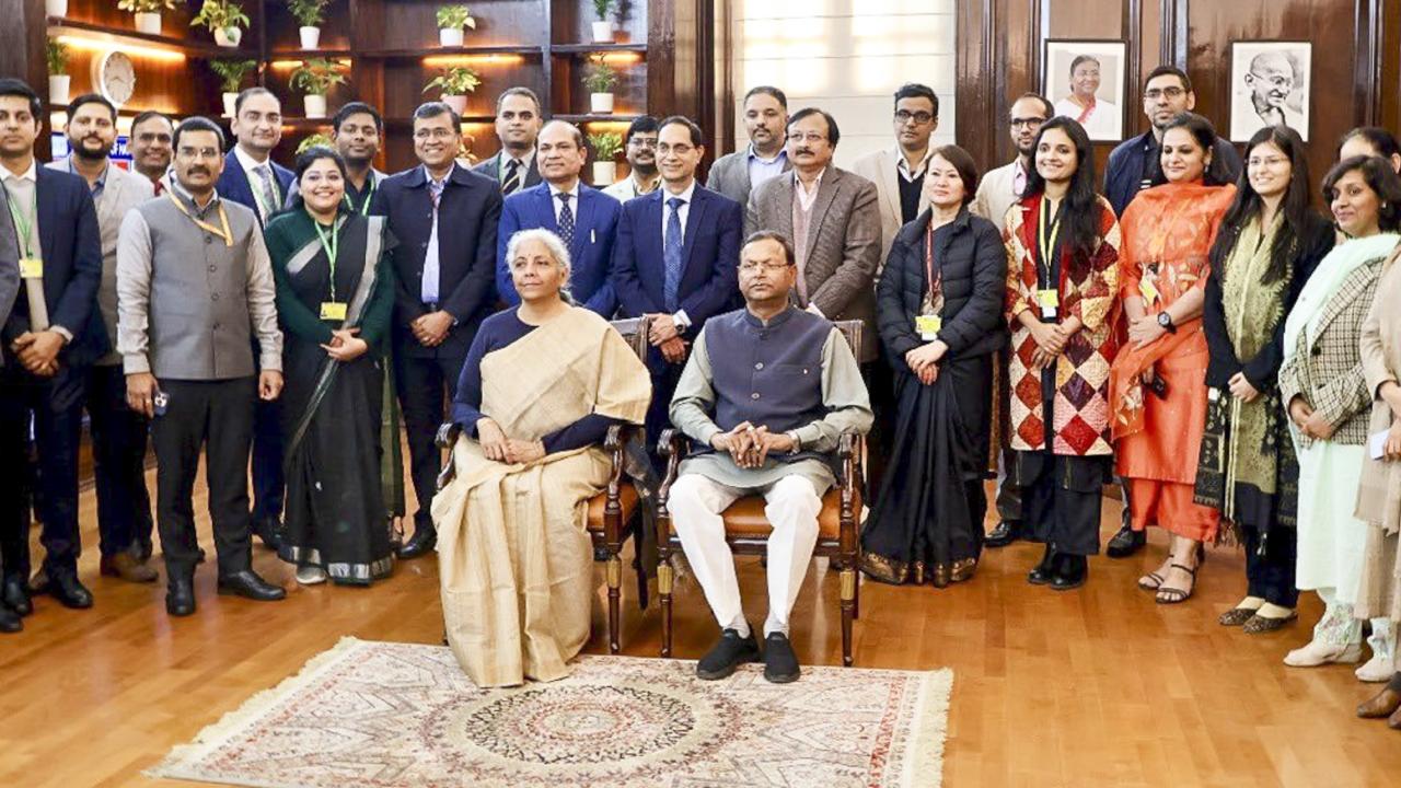 Sitharaman also posed for group photo with Minister of State Pankaj Chaudhary and the full budget 2025-26 team after giving final touches to the Union Budget on Friday