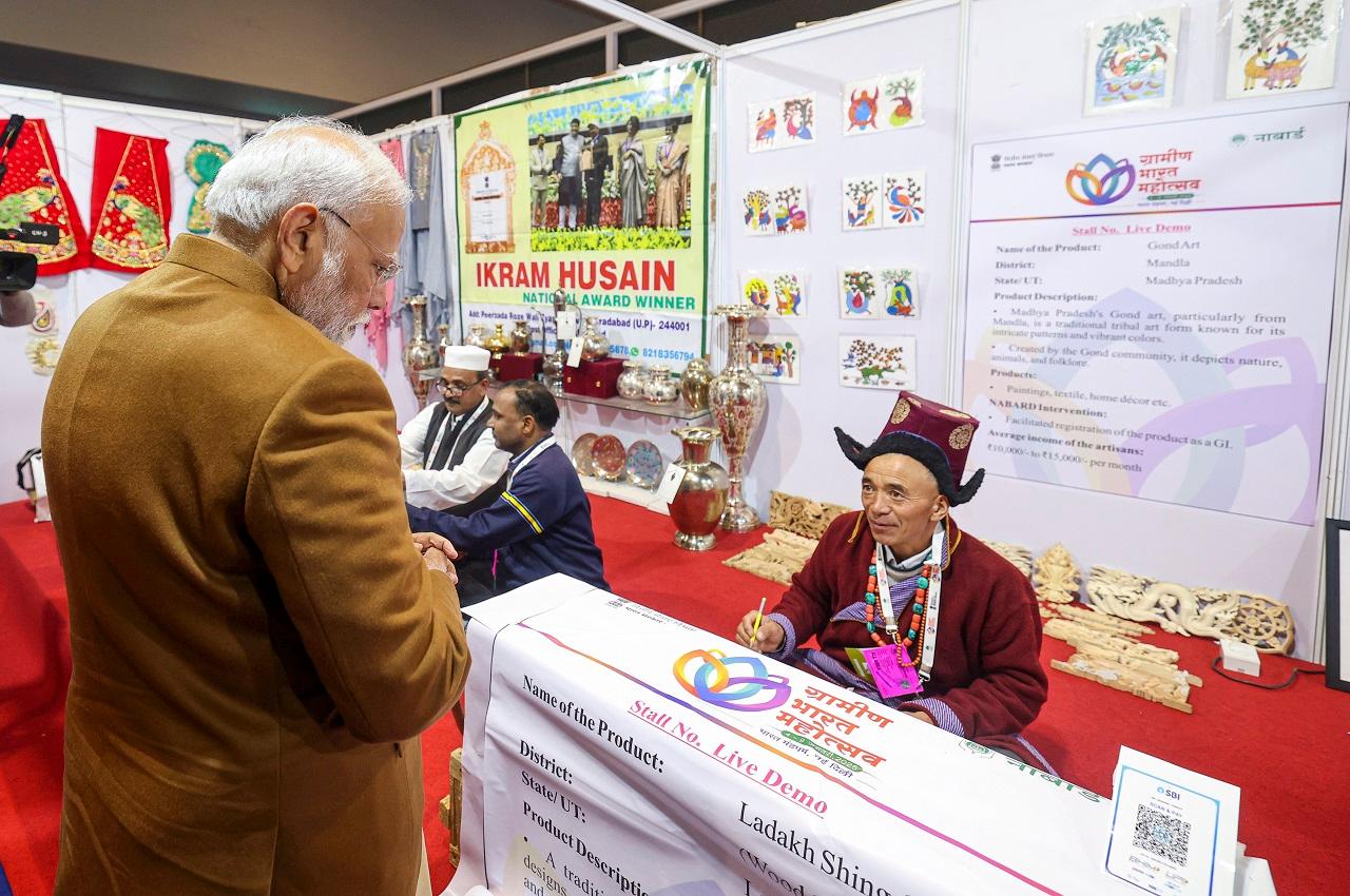 Addressing as gathering at New Delhi's Bharat Mandapam after inaugurating the Bharat Grameen Mahotsav 2025, PM Modi said, 