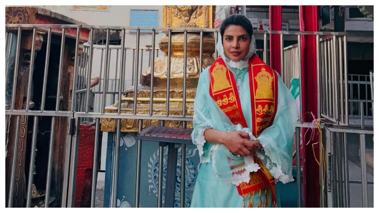 Priyanka Chopra visits Chilkur Balaji Temple, shares pics