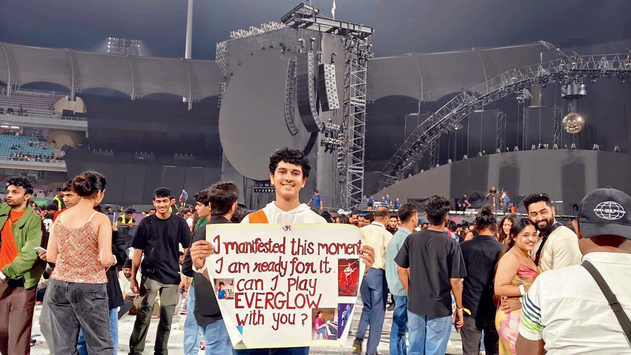 Ranbir Sharma’s placard at the concert