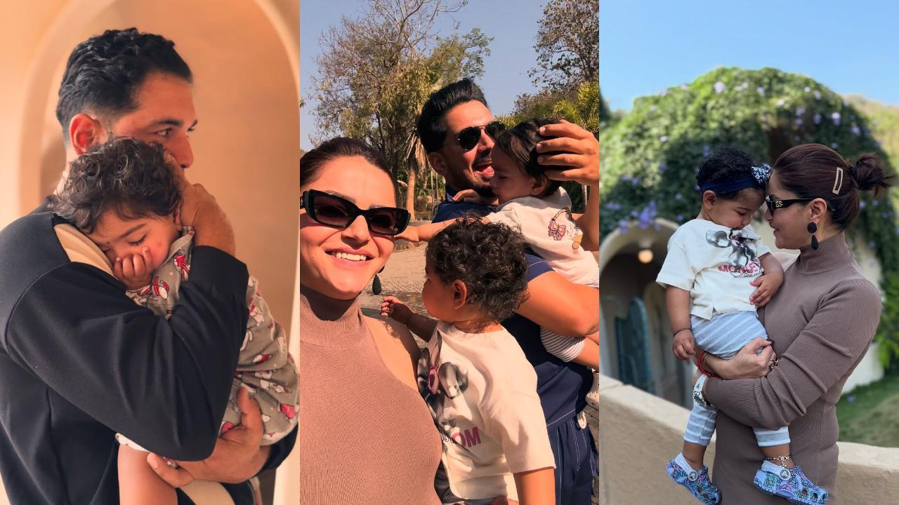 Rubina Dilaik, Abhinav Shukla with their daughters