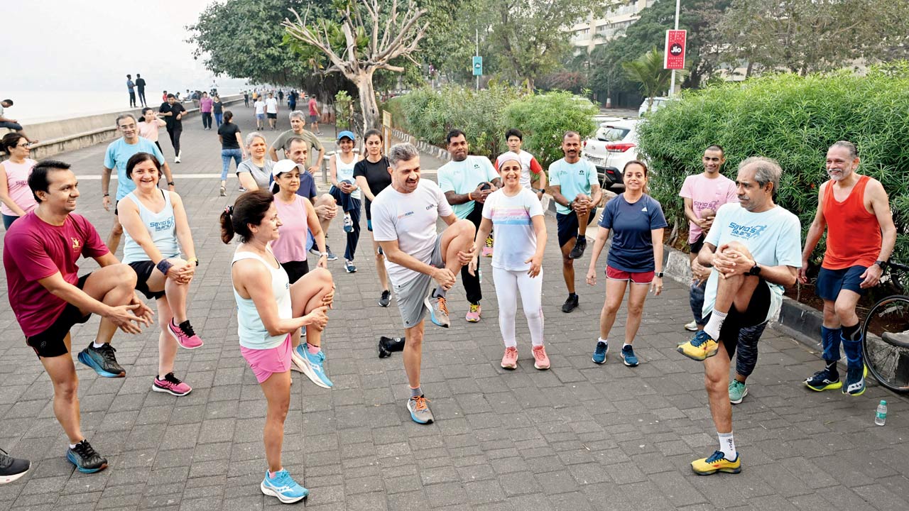 Savio D`Souza exudes good energy as he puts his students through the paces. Pics/Satej Shinde