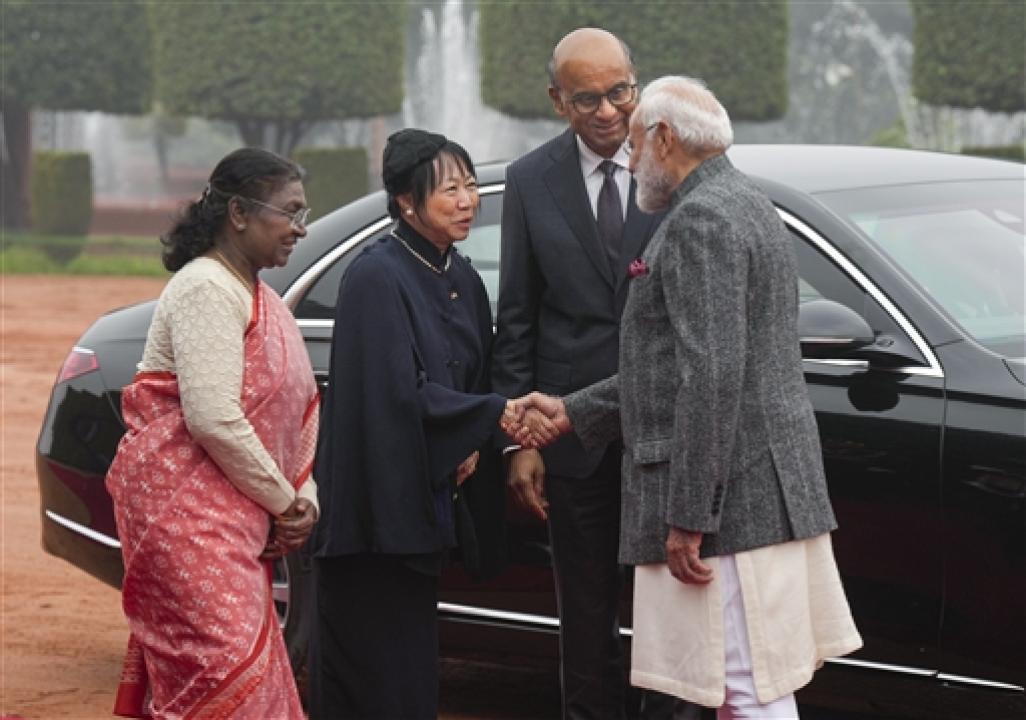 IN PHOTOS: President Tharman Shanmugaratnam arrives in India for state visit