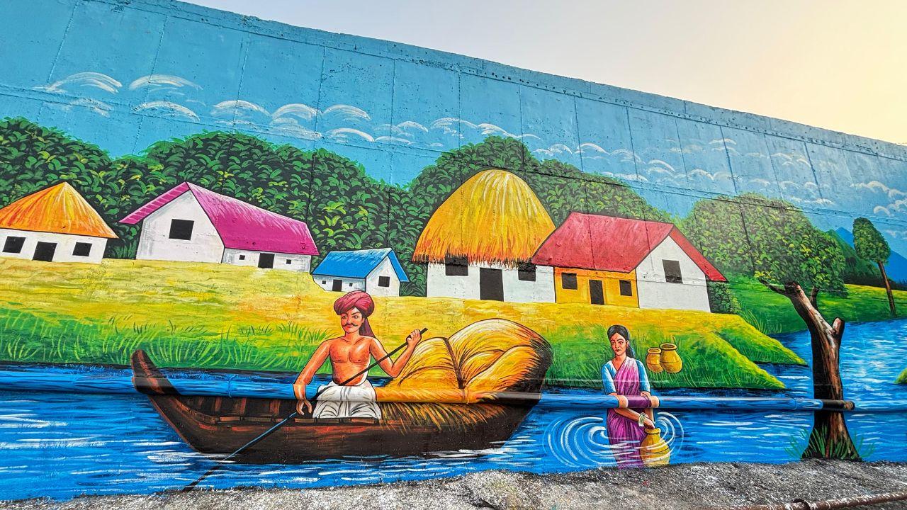 According to MSRDC, this is the first such distinctive attempt to decorate tunnels with artwork in the state